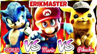 MARIO VS SONIC VS PICACHU  BATALLA ÉPICA DE RAP  ERIKMASTER [upl. by Nivlam600]