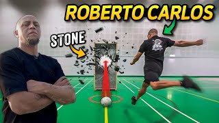 CAN ROBERTO CARLOS BREAK STONE WITH A FOOTBALL [upl. by Germaun499]