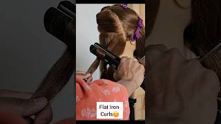 How to Curl Your hair with Flat Iron😃  Hair Straighter Curls shorts curls short straightner [upl. by Oreves710]