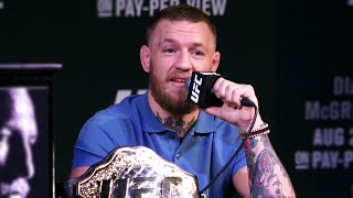 UFC 202 Press Conference Conor McGregor Arrives Late War Erupts [upl. by Brieta]