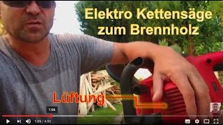 Elektrische Kettensäge Tipp bei Kauf für Brennholz Sägen Dolmar BKS McCulloch Bosch Elektro [upl. by Shult]