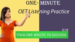 OET Daily OneMinute Listening practice with the Answer [upl. by Fritzsche]