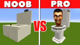 NOOB vs PRO SKIBIDI TOILET HOUSE BUILD CHALLENGE  Minecraft PE [upl. by Natsreik]