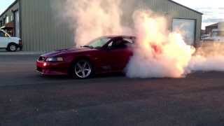 2003 supercharged Saleen Mustang burnout [upl. by Ciredor]