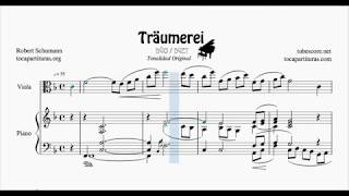 Traumerei by Schumann Duet Sheet Music for Viola Melody  Piano Accompaniment [upl. by Efal]