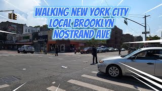 WALKING NEW YORK CITY BROOKLYN NOSTRAND AVE 4K VIRTUAL TOUR REAL HOOD PLACE [upl. by Aiahc732]