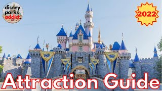 Disneyland ATTRACTION GUIDE  2022  All Rides  Shows  Anaheim California [upl. by Isyad178]