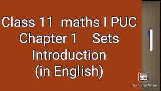 1st puc maths Sets introduction in Englishclass 11 maths sets introduction in English [upl. by Nosauq171]