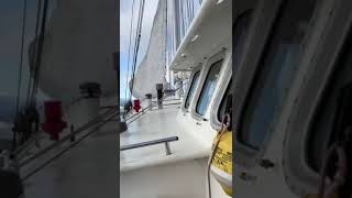 Setting a staysail [upl. by Htebiram]