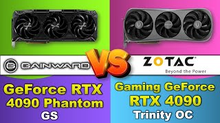 Gainward GeForce RTX 4090 Phantom GS vs Zotac Gaming GeForce RTX 4090 TrinityOC [upl. by Ylellan]