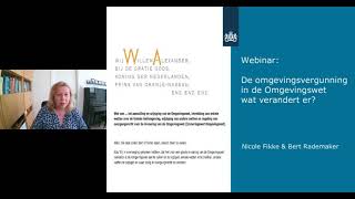 Webinar De omgevingsvergunning onder de Omgevingswet wat verandert er [upl. by Calan]