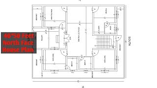 40x50 north facing house plan  3 bhk north face house plan with parking [upl. by Susejedesoj]