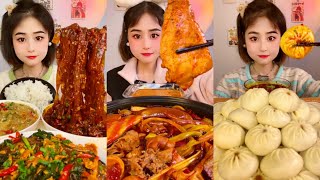 big bite mukbang asmr  spicy food asmr mukbang noodles chinese hotpot pork momos eating challenge [upl. by Yllib]