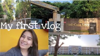 My first vlog😉Back to collegeMedicaps university tourvlog medicapsuniversity trending indore [upl. by Auehsoj2]