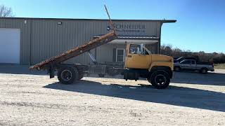 1994 Chevrolet C7000 Kodiak flatbed truck w hoist engine miss [upl. by Arlana]