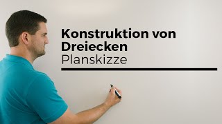 Planskizze zur Konstruktion von Dreiecken Geometrie  Mathe by Daniel Jung [upl. by Hermina]