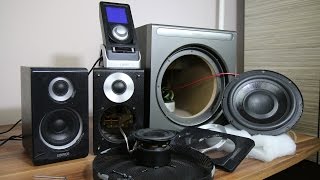 Look inside Edifier S530D 21 Speakers  How to remove sub grill [upl. by Bille299]