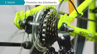 Shimano FahrradSchaltung  Schaltwerk perfekt einstellen  Bergsteiger Fahrrad [upl. by Kinzer]