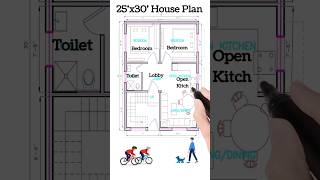 25 X 30 2Bhk House Plan  2530 House Plan  25x30 House Design [upl. by Malvin564]