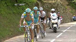 Tour de France 2010  Stage 9  Cadel Evans cracks Andy Schleck and Contador attacks [upl. by Anawat]