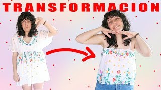 BLUSA BORDADA PARA EL VERANO  TRANSFORMA TU ROPA [upl. by Aldas]