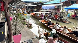 DAMNOEN SADUAK FLOATING MARKET Worlds Most Famous Floating Market 4K [upl. by Naryt]