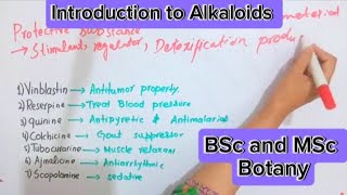 Introduction to alkaloidsPlant metabolismBsc and MSc botany [upl. by Frierson]