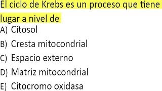 Biología Preguntas Resueltas Examen Admisión a la Universidad Respiración Celular [upl. by Drarig271]