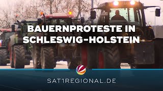 Bauernproteste TreckerKolonnen in SchleswigHolstein [upl. by Eitsyrk]