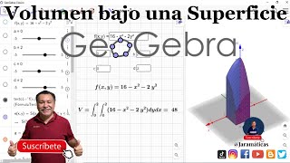 Volumen bajo una superficie con Geogebra  Aplicación de las integrales dobles [upl. by Shiau647]