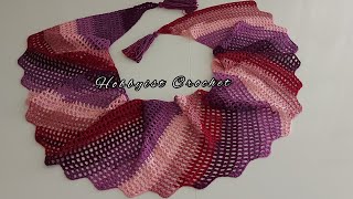 Rectangular Shawl Patterns for Beginners  Easy Crochet Scarf Cowl Baktus Shawl Pattern [upl. by Reagen]