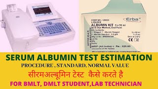 Albumin blood test  Serum Albumin test  Albumin test procedure  biochemistry test [upl. by Rtoip]