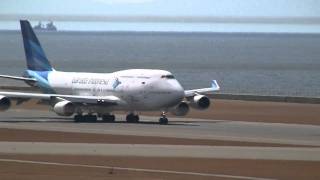 Garuda Indonesia Boeing 747400 Landing amp Take off at Nagoya NGO [upl. by Einaffets]