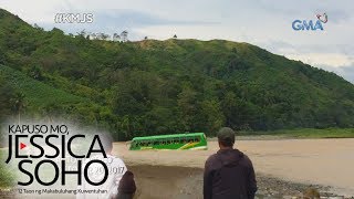 Kapuso Mo Jessica Soho Buwis buhay na pagtawid ng bus sa ilog viral [upl. by Nosretep]