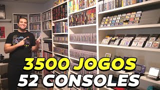 MINHA COLEÇÃO DE GAMES COM MAIS DE 3500 JOGOS E 52 CONSOLES  GAME ROOM INSANA [upl. by Noed]