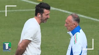 Gianluigi Buffon OBSERVES closely as Gianluigi Donnarumma amp Italy prepare to FACE Spain in UEFA Euro [upl. by Lorre]