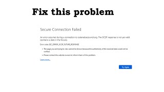 How To Fix Secure Connection Failed [upl. by Euqirrne]