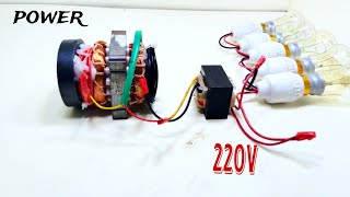 Free Energy 1000 KW Generator 220v use fan copper coil magnetlightbulb  ASR MAKER [upl. by Lozano]