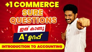 Introduction to Accounting  1 Accountancy  Sure Questions  Malayalam  Plus One Commerce [upl. by Lolita]