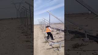 Base installation process for the photovoltaic support frame [upl. by Anwahsed]