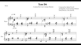 Tem Dó  Baden Powell  Arr Cesar Camargo Mariano Piano Transcription [upl. by Ariada]