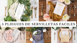 5 Ideas Para Doblados de Servilletas Elegantes DIY Para Bodas [upl. by Gabrielle605]