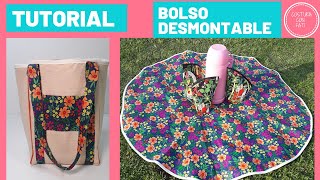 DIY  BOLSO MANTEL 2 EN 1 PARA PICNIC  BOLSO DESMONTABLE [upl. by Sisson]