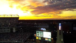 F15 Fighter Jets Flyby Gillette Stadium Monday Night Football [upl. by Uticas]