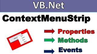 Contextmenu strip in vbnetpropertiesmethods and events in hindi [upl. by Adian935]