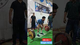 Deadlift 235 KG 🏋️‍♂️ No1 Conventional Lift Weight 74 KGshorts powerlifting bodybuilding workout [upl. by Germano]