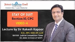 STAY OF SUITResSubjudice Sec10 Civil Procedure Code CPC Lecture by Sir RAKESH KAPOORVideo 4 [upl. by Annaj]