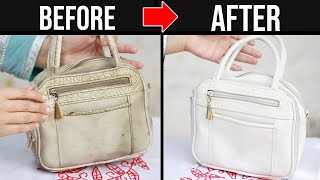 How to Clean Dirty Leather Hand Bag at Home  Easy Trick [upl. by Salvador]