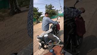 His bike has repair⛽ bike petrol pushing middleclass helpingothers humanity happiness shorts [upl. by Nadoj]