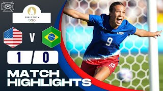 USA vs Brazil  10  Womens Football Final  Paris 2024 Highlights [upl. by Vtarj]